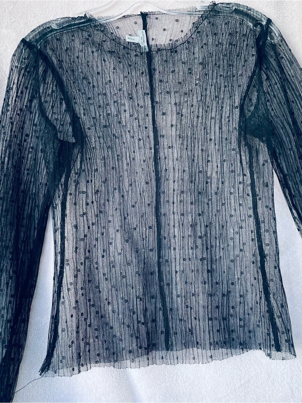 Morgane Le Fay Sheer Black Dot Mesh Blouse